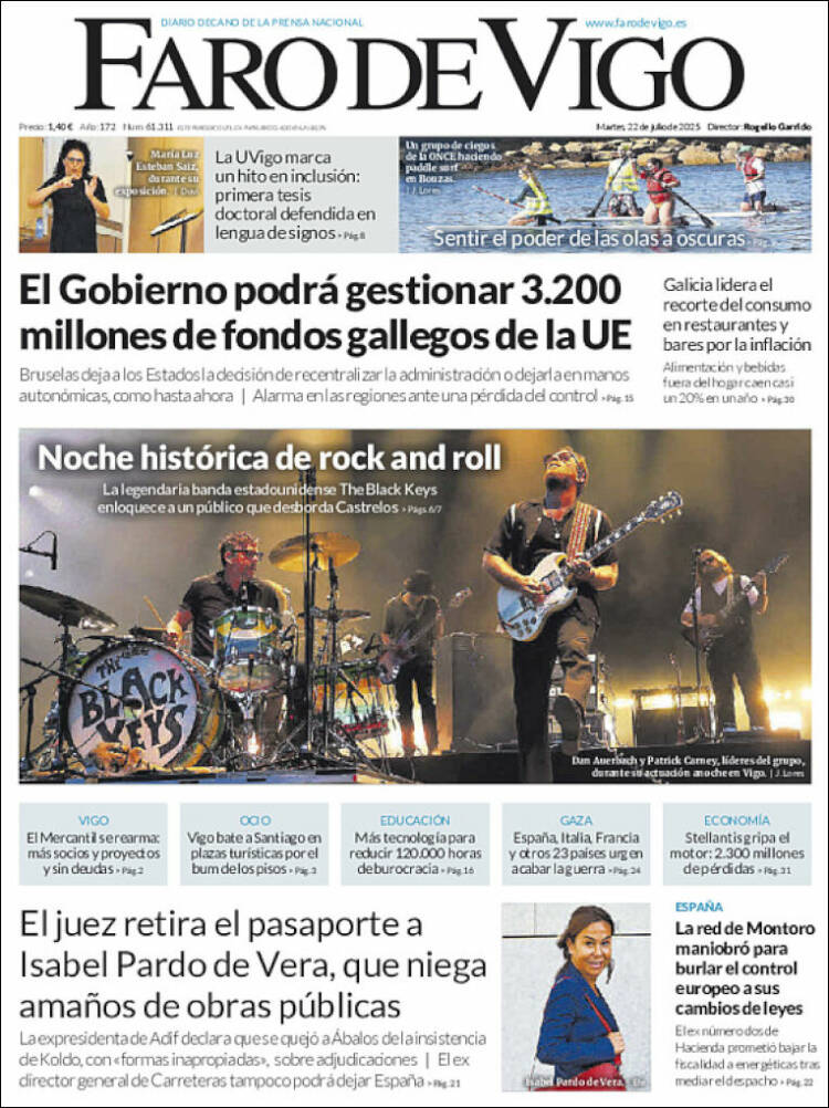 Portada de Faro de Vigo (España)