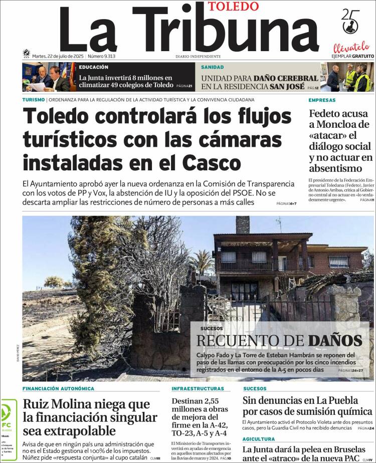 Portada de La Tribuna de Toledo (España)