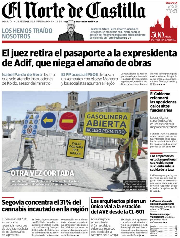 Portada de Norte de Castilla - Segovia (España)