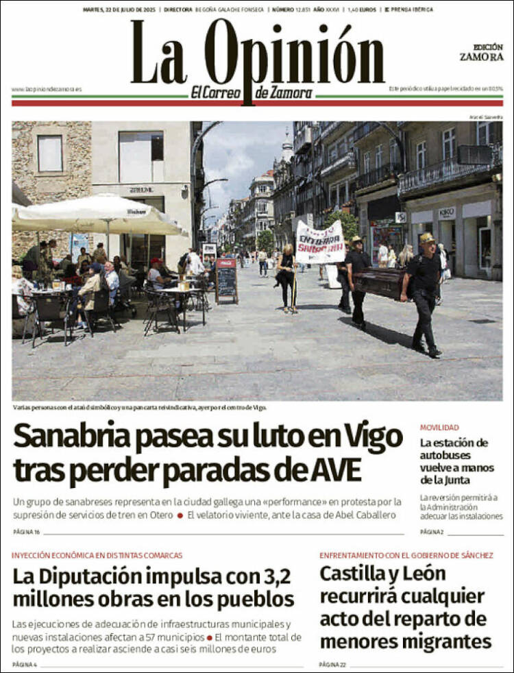Portada de La Opinión - El Correo de Zamora (España)