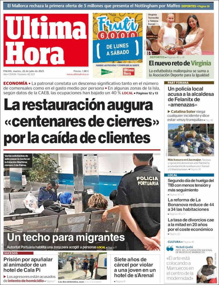 Portada de Última Hora (España)