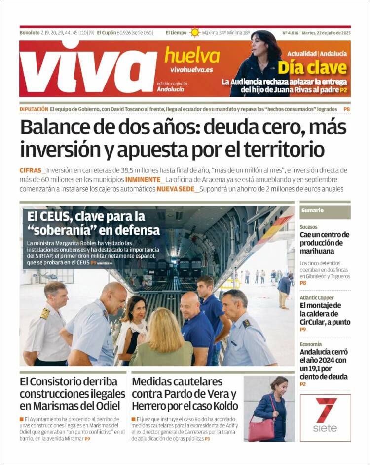 Portada de Viva Huelva (España)