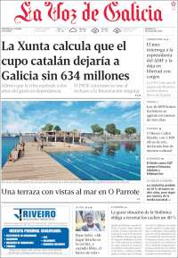Portada de La Voz de Galicia (España)