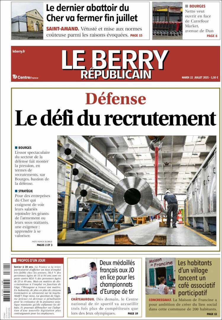 Portada de Berry Republicain (Francia)