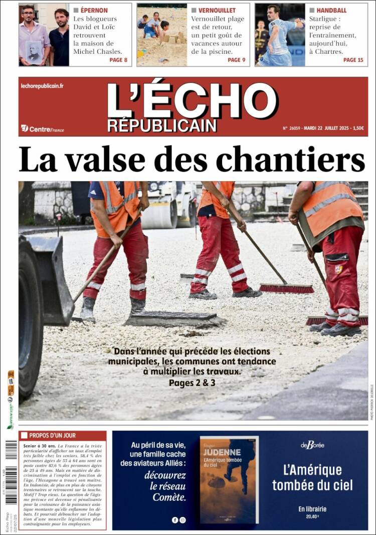 Portada de L'Echo Républicain (Francia)