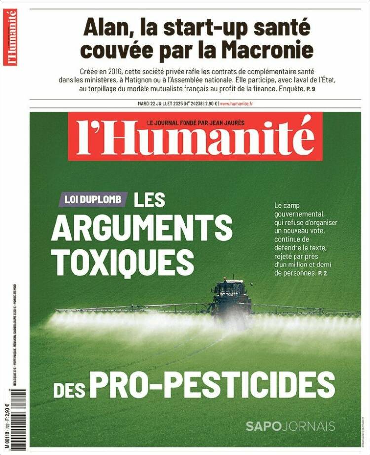 Portada de l'Humanite (Francia)