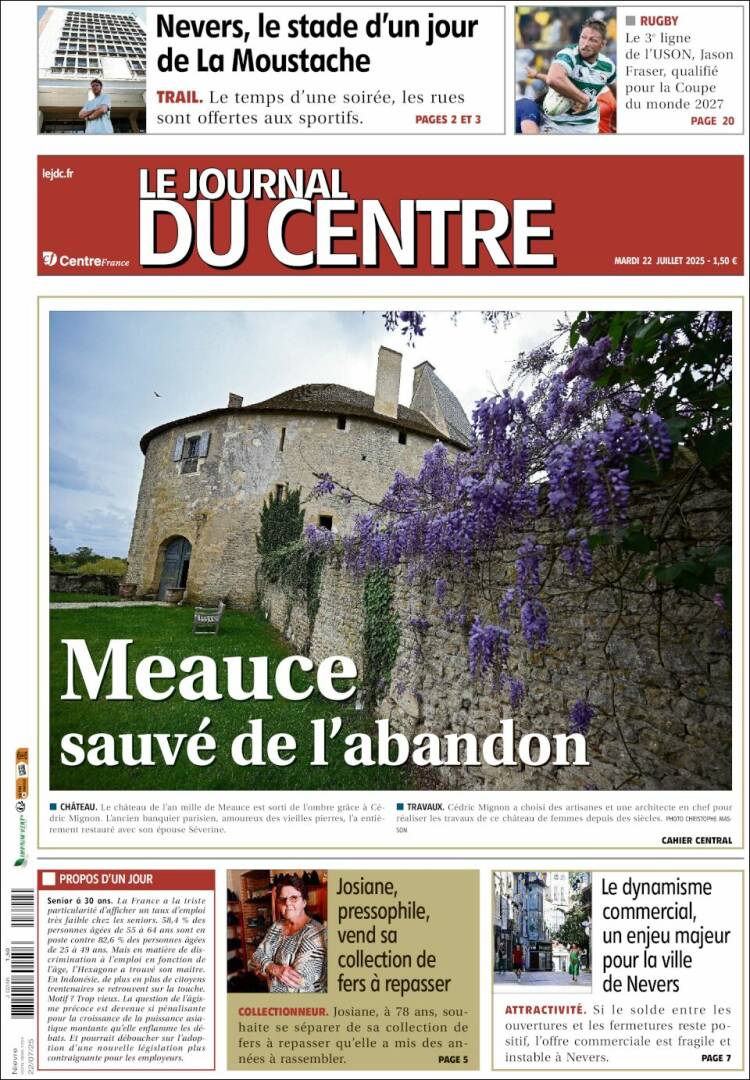 Portada de Le Journal du Centre (Francia)