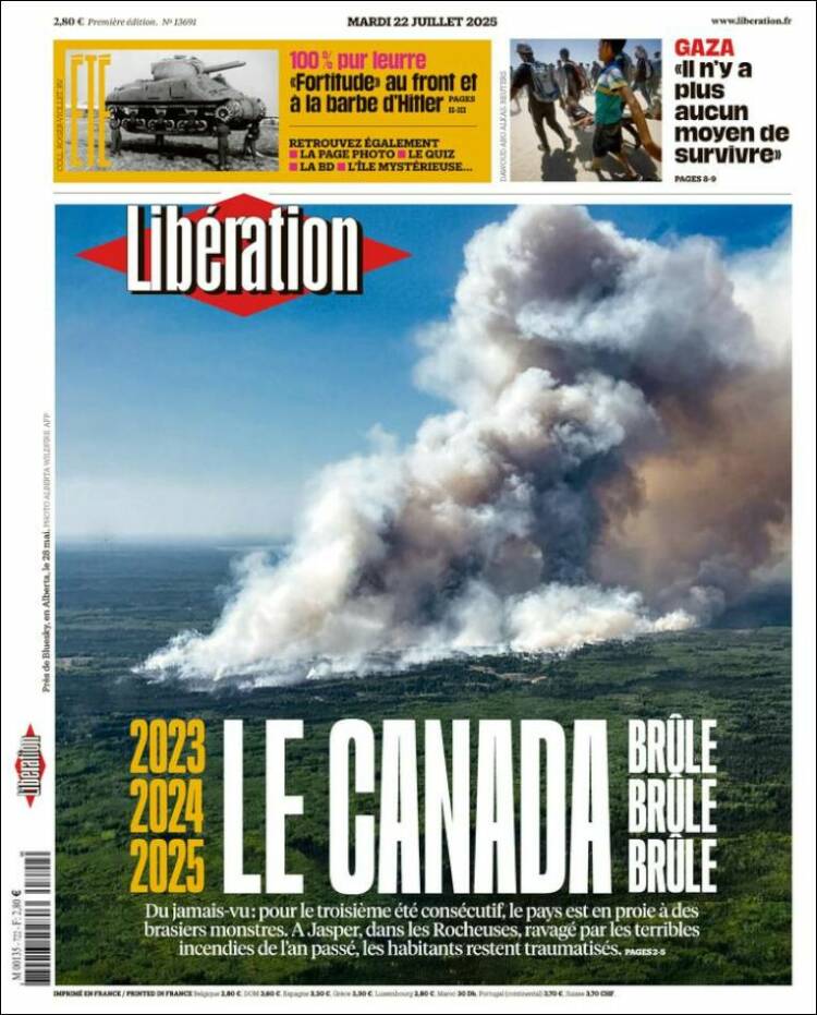 Portada de Libération (Francia)