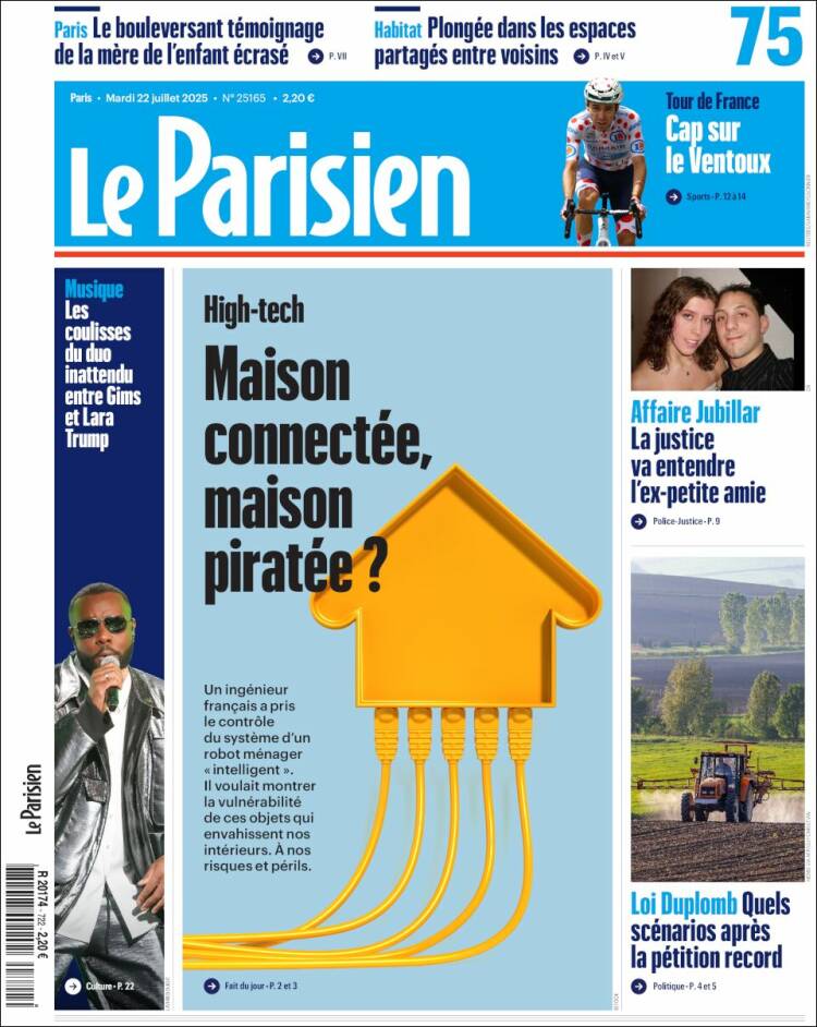 Portada de Le Parisien (Francia)