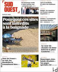 Portada de Sud Ouest (Francia)
