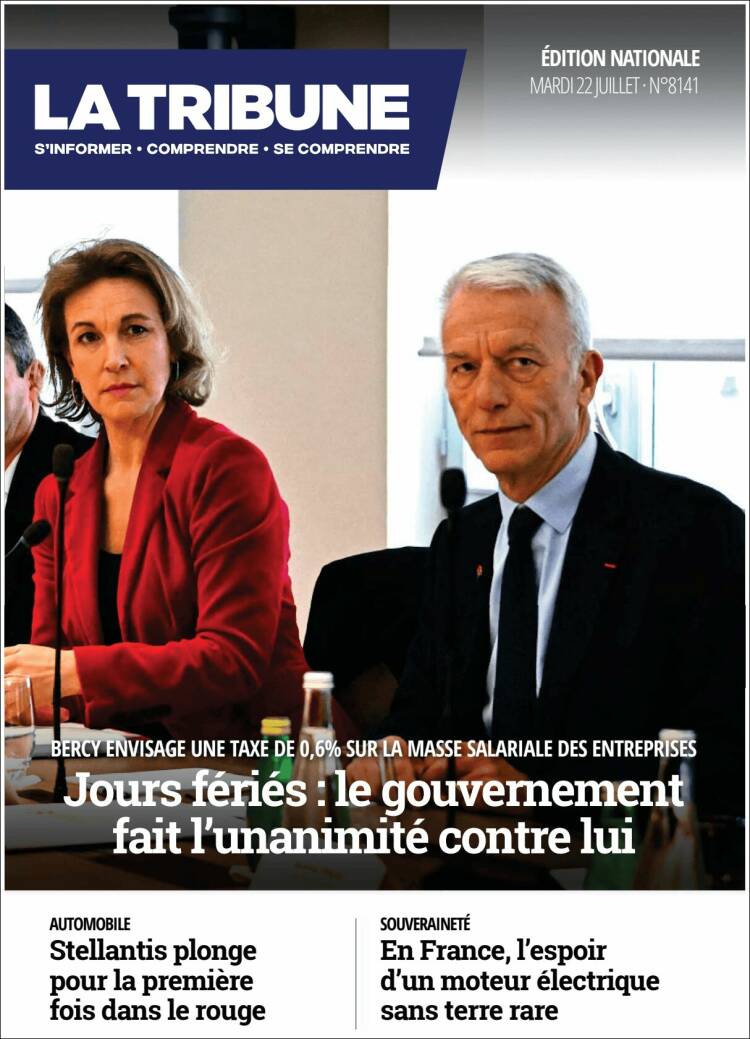 Portada de La Tribune (Francia)