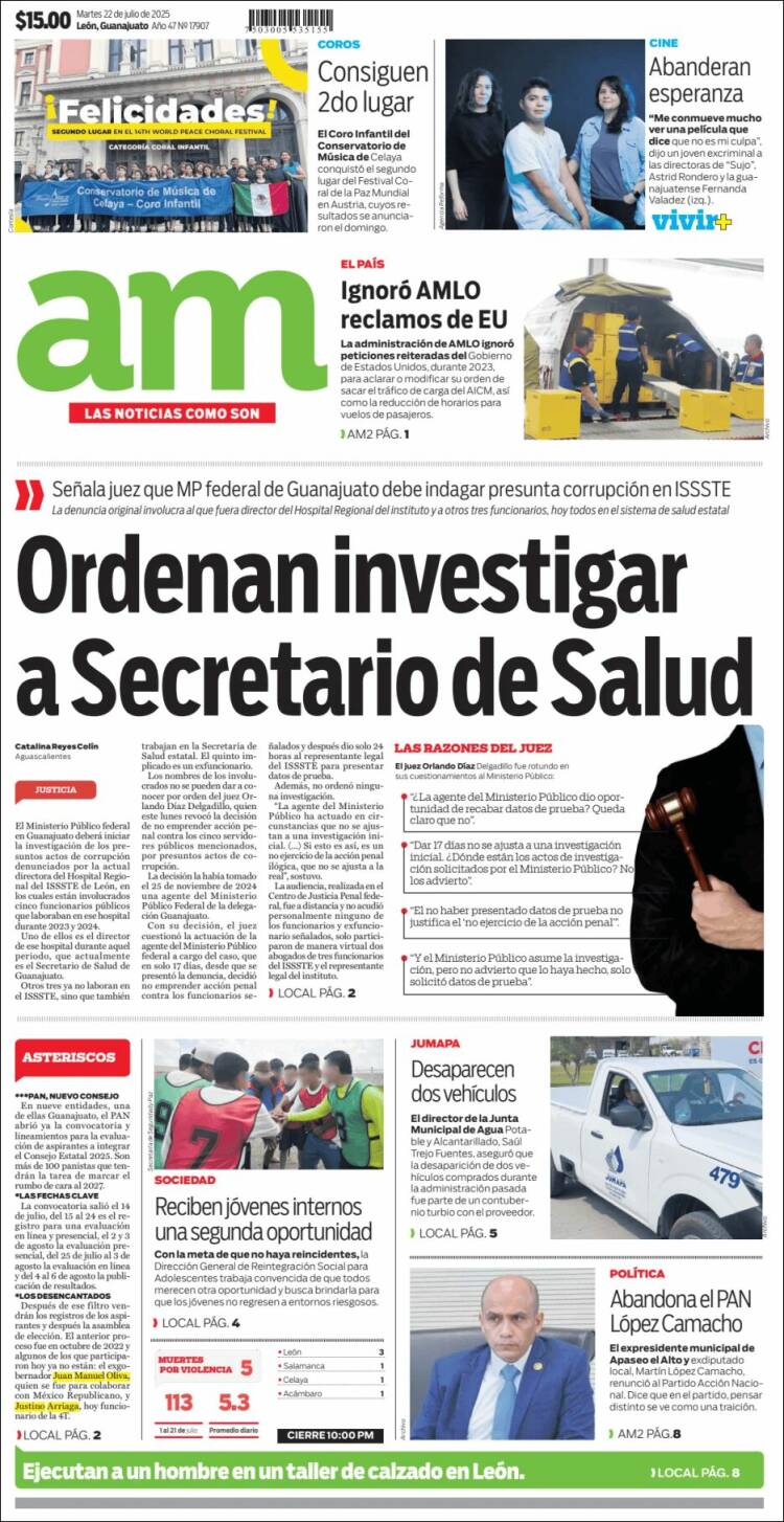 Portada de Al Día A.M. (México)