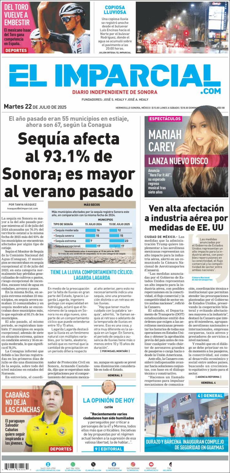 Portada de El Imparcial (México)