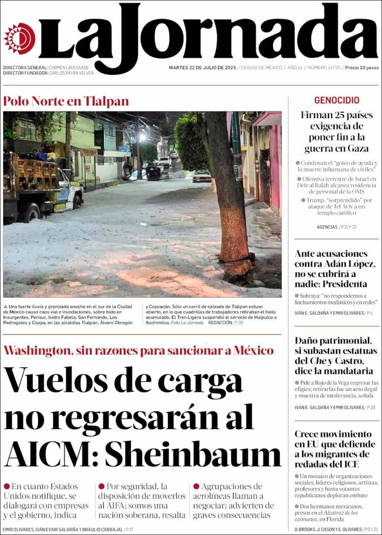 Portada de La Jornada (México)