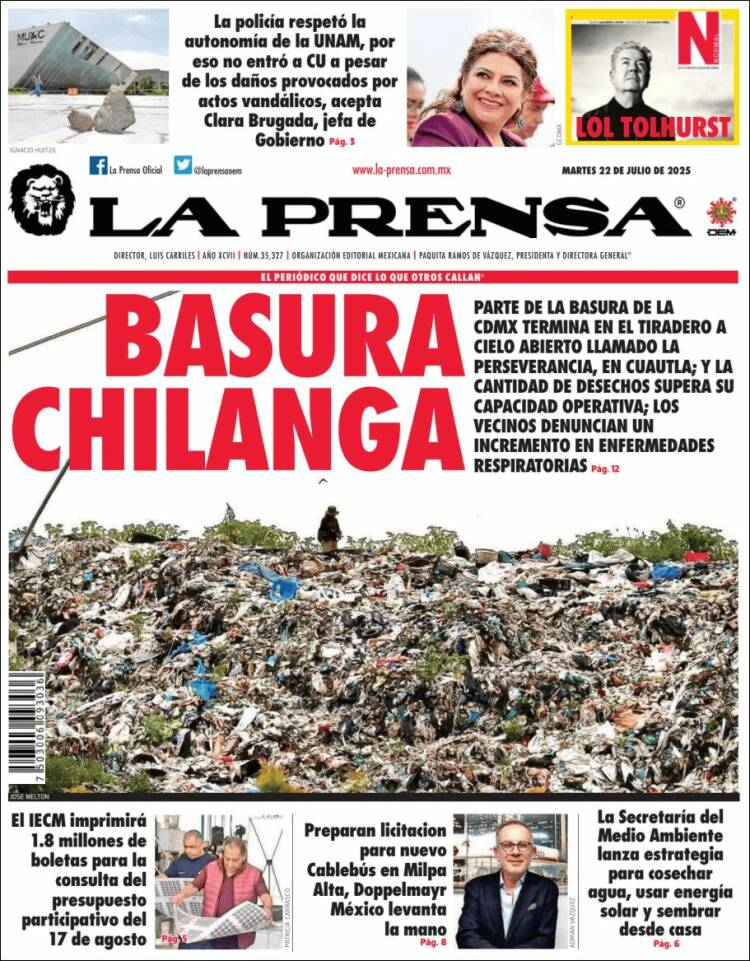 Portada de La Prensa (México)