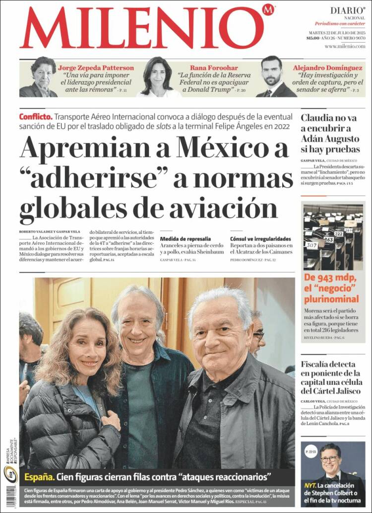 Portada de Milenio (México)