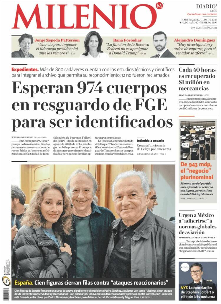 Portada de Milenio de León (México)