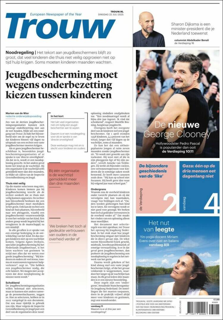 Portada de Trouw (Países Bajos)