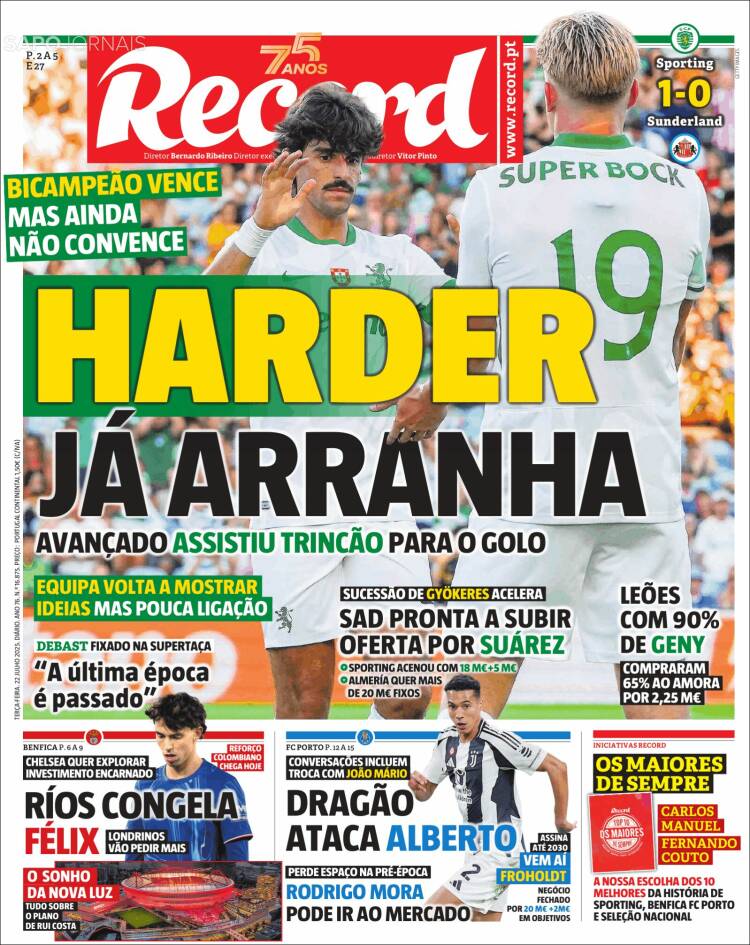 Portada de Record (Portugal)