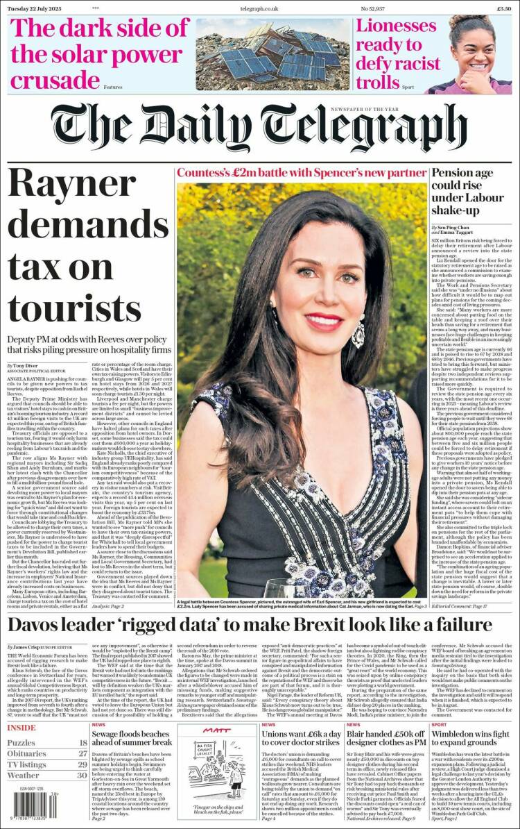 Portada de Daily Telegraph (United Kingdom)