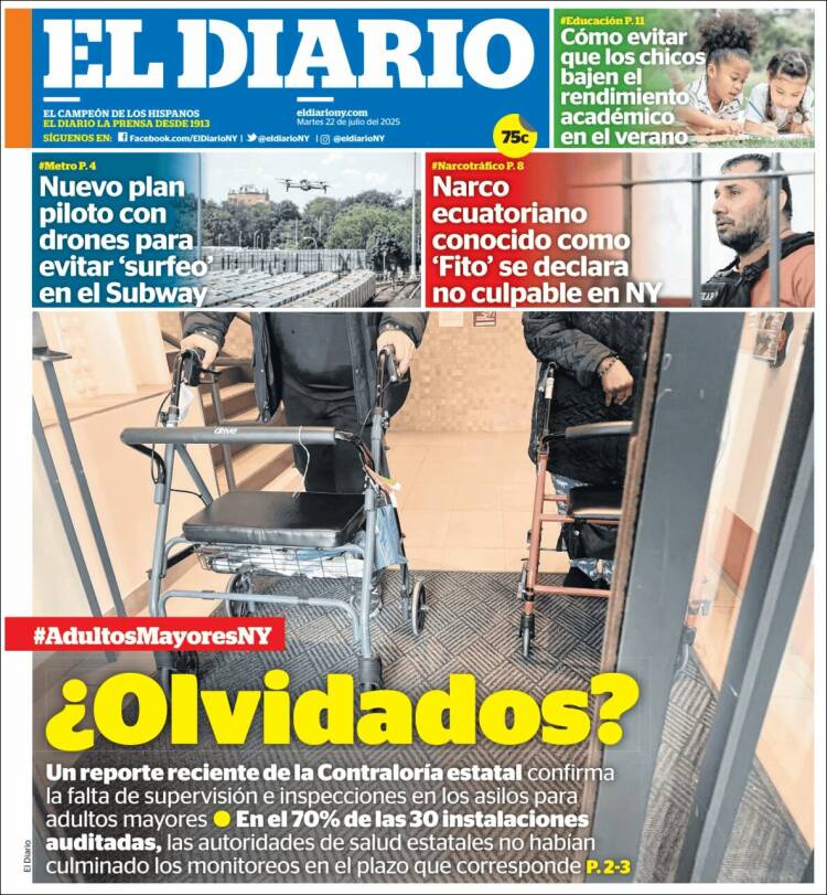 Portada de El Diario NY (USA)