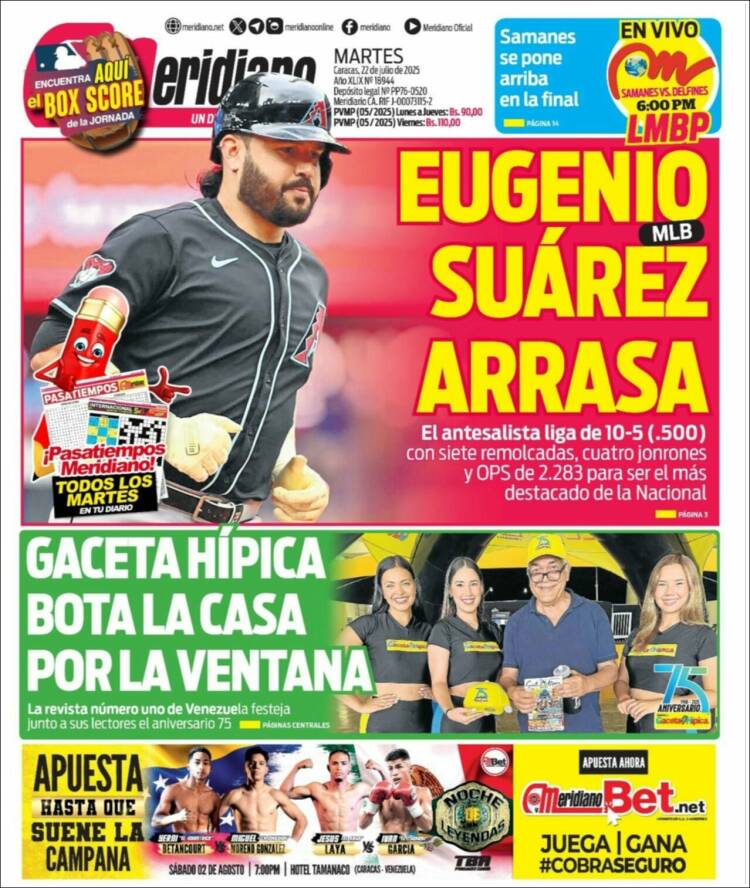 Portada de Meridiano (Venezuela)
