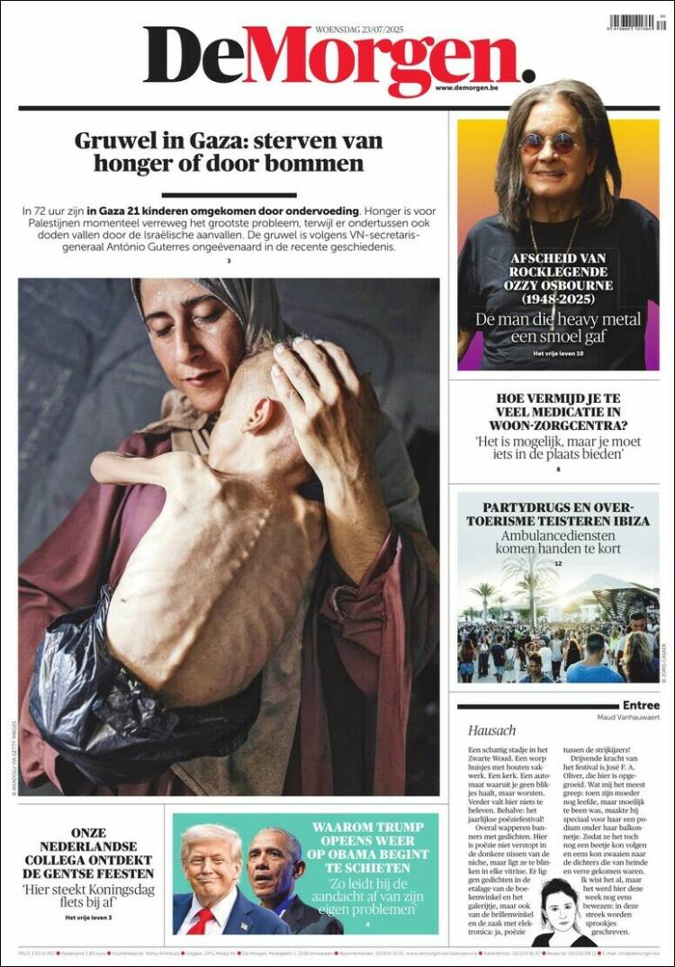 Portada de De Morgen (Bélgica)