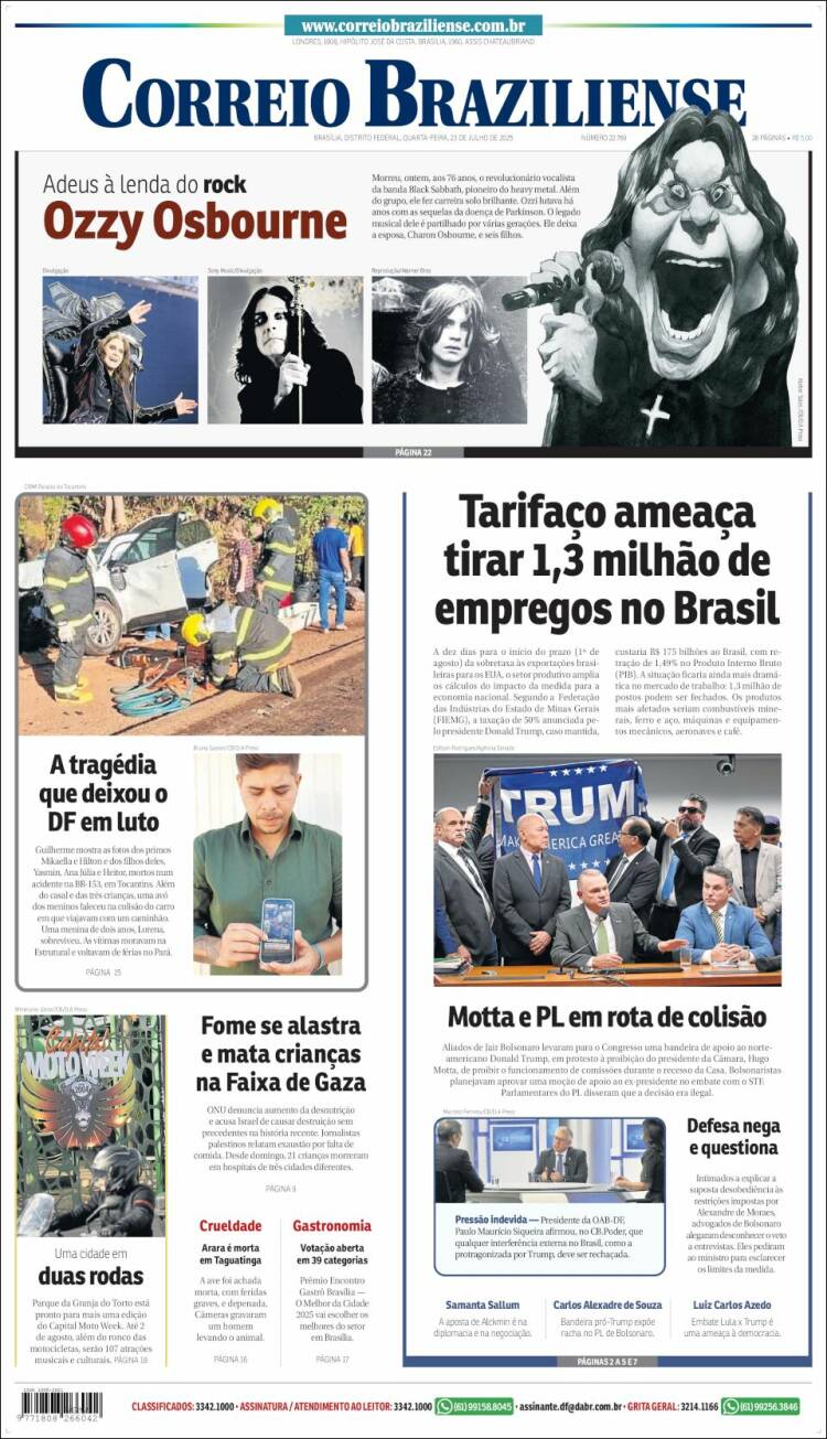 Portada de Correio Braziliense (Brasil)