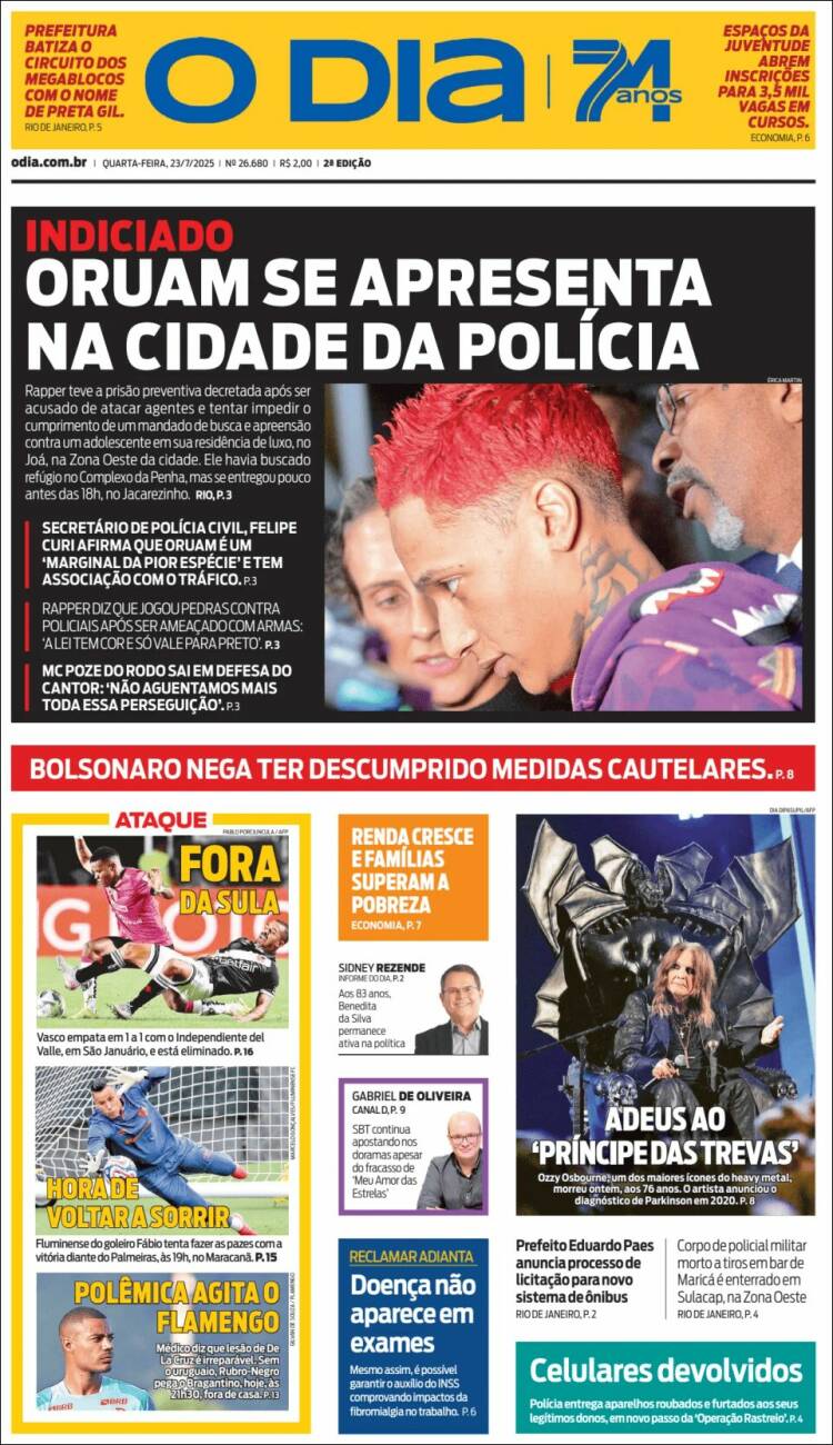 Portada de O Dia (Brasil)