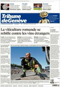 Portada de La Tribune de Genève (Suiza)