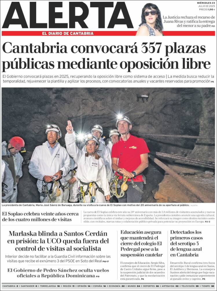Portada de Alerta - El Diario de Cantabria (España)