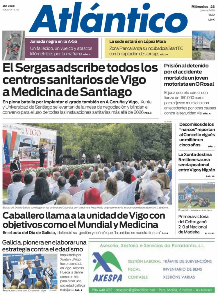 Portada de Atlántico Diario (España)
