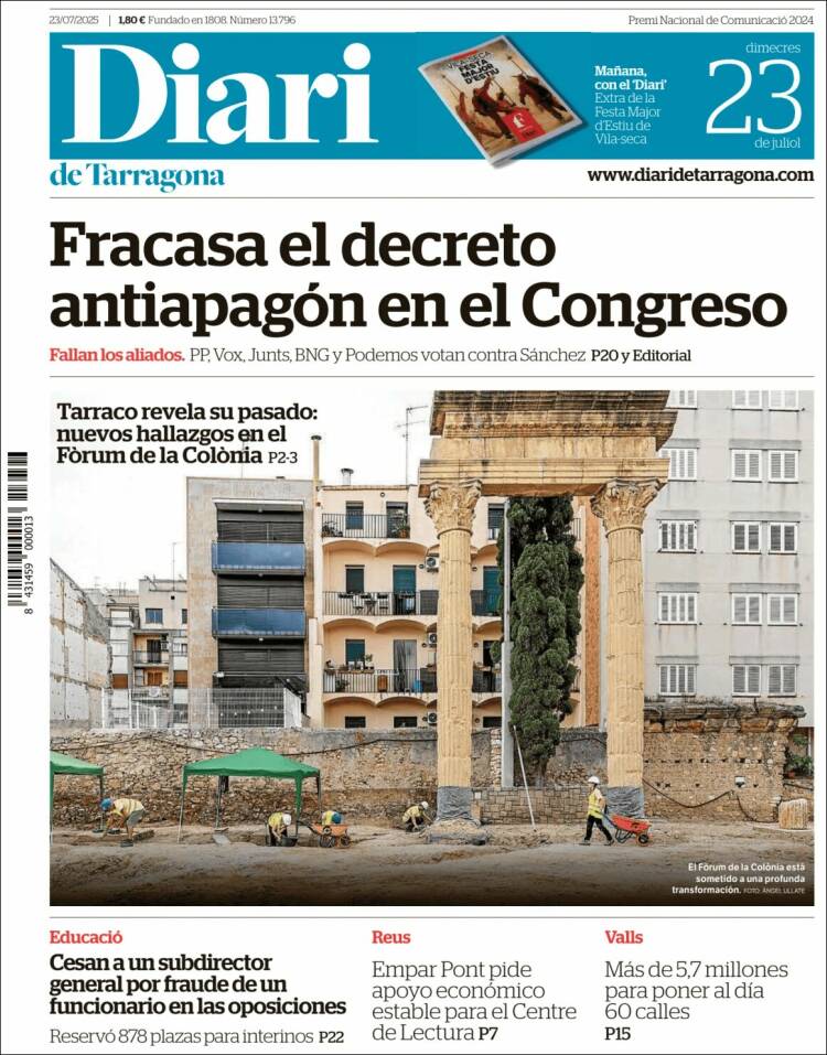 Portada de Diari de Tarragona (Spain)