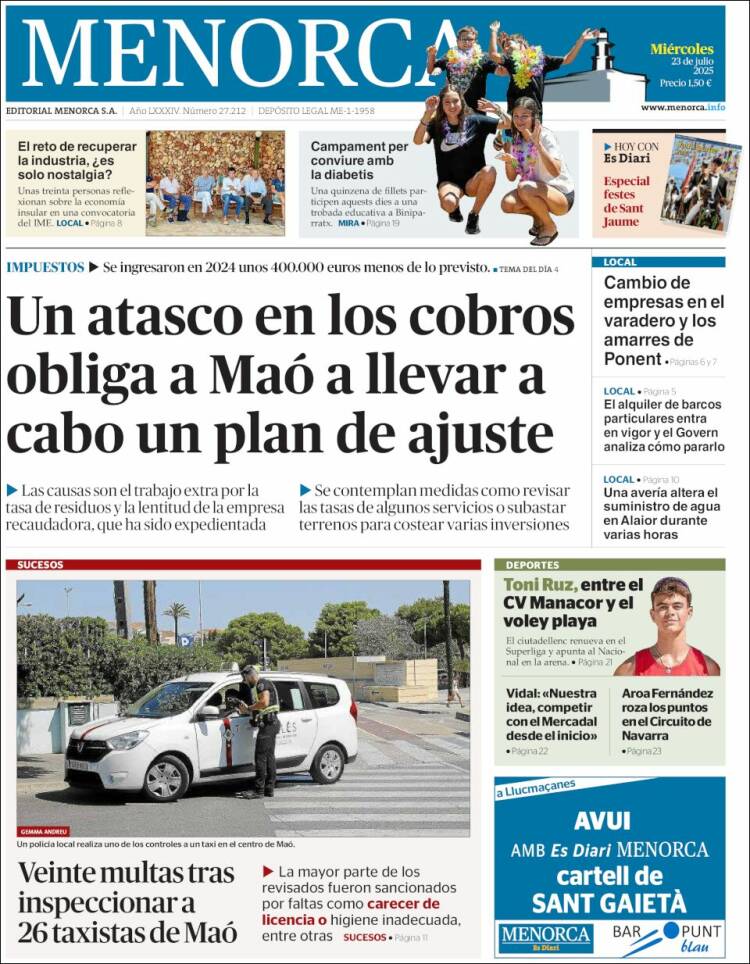 Portada de Menorca - Diario Insular (España)
