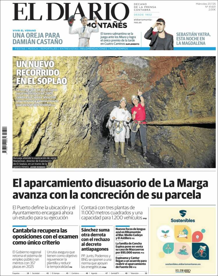 Portada de El Diario Montañés (España)
