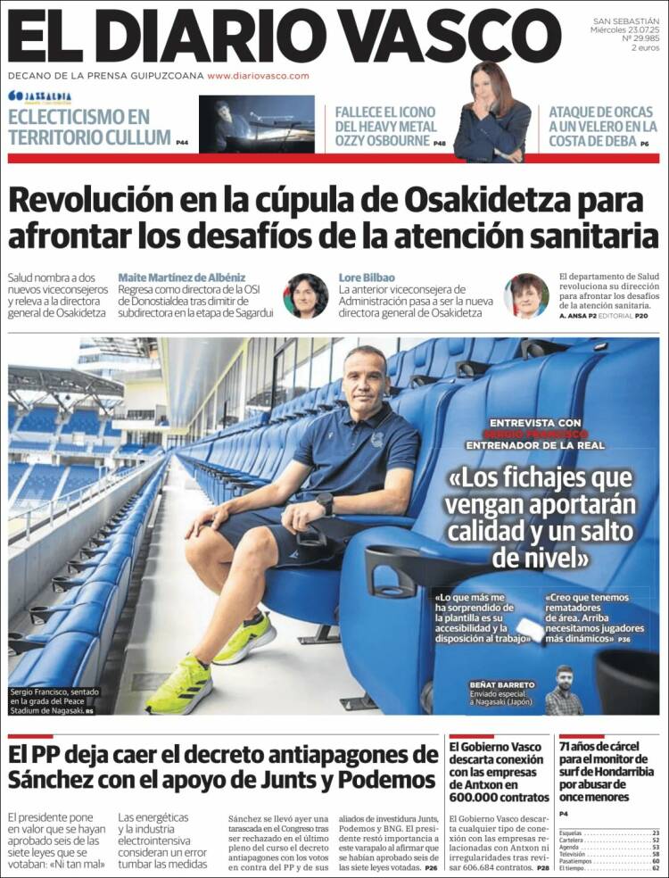 Portada de Diario Vasco (España)