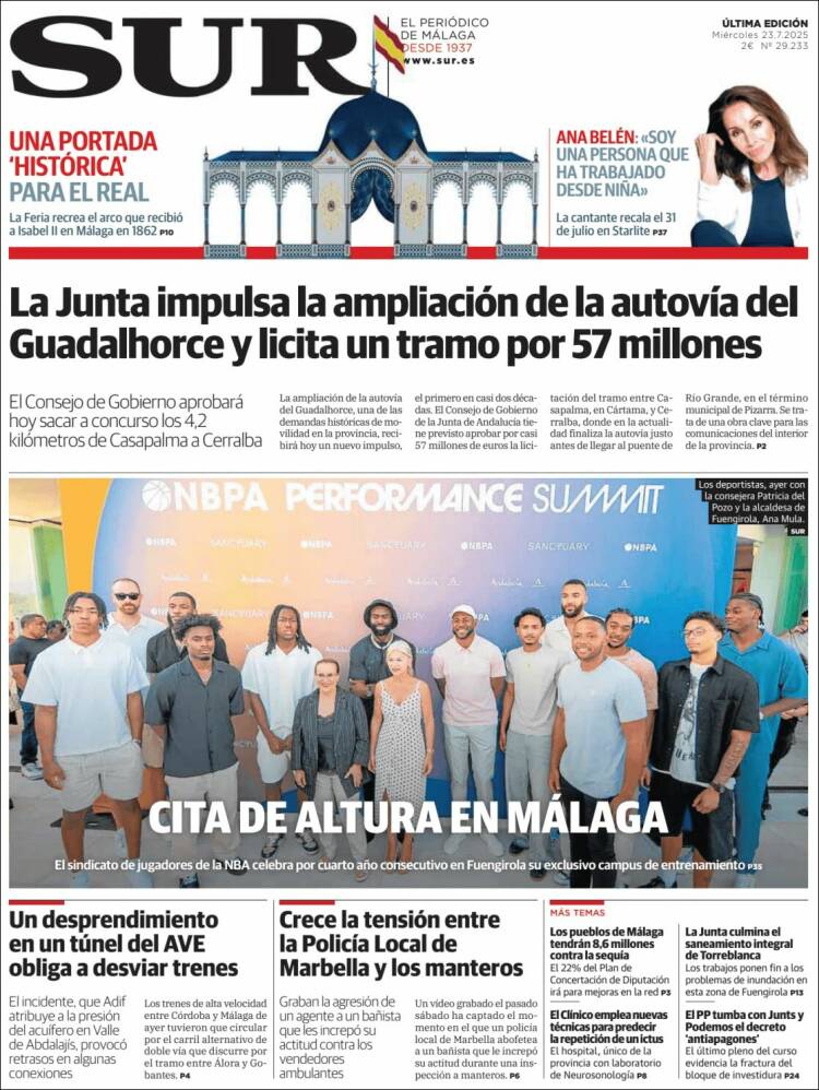Portada de Diario el Sur (España)