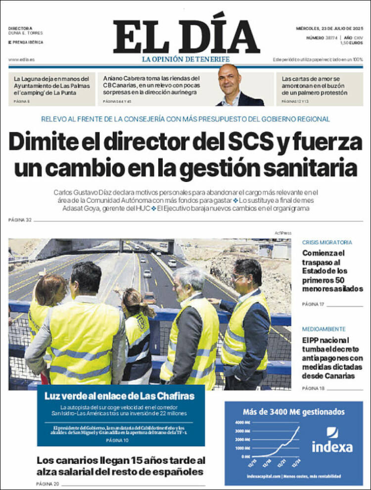 Portada de El Día (España)