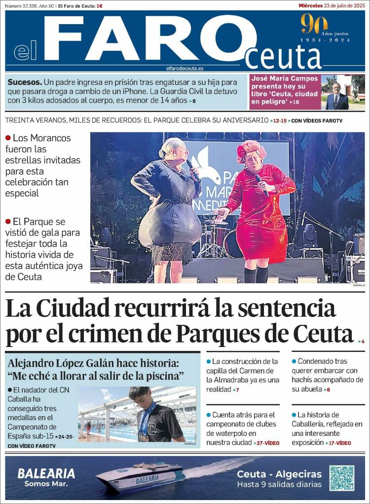 Portada de El Faro de Ceuta (España)