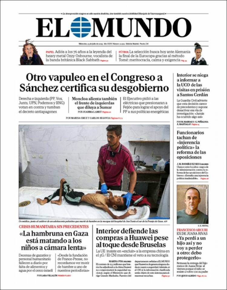 Portada de El Mundo (España)