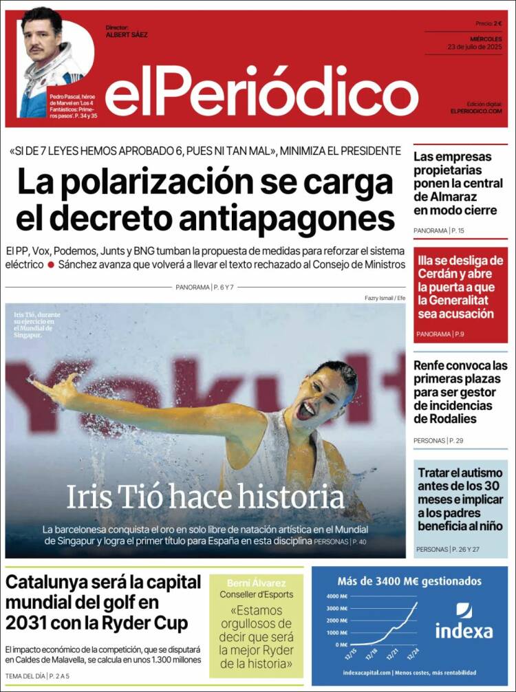 Portada de El Periódico (España)