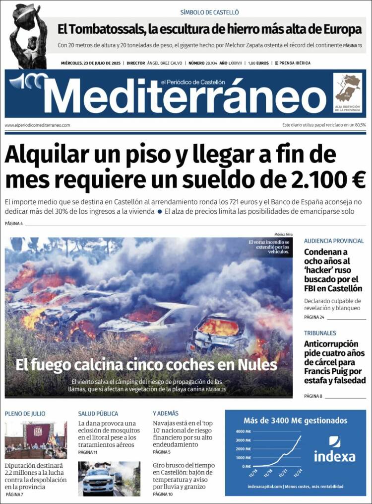 Portada de El Periódico Mediterraneo (España)