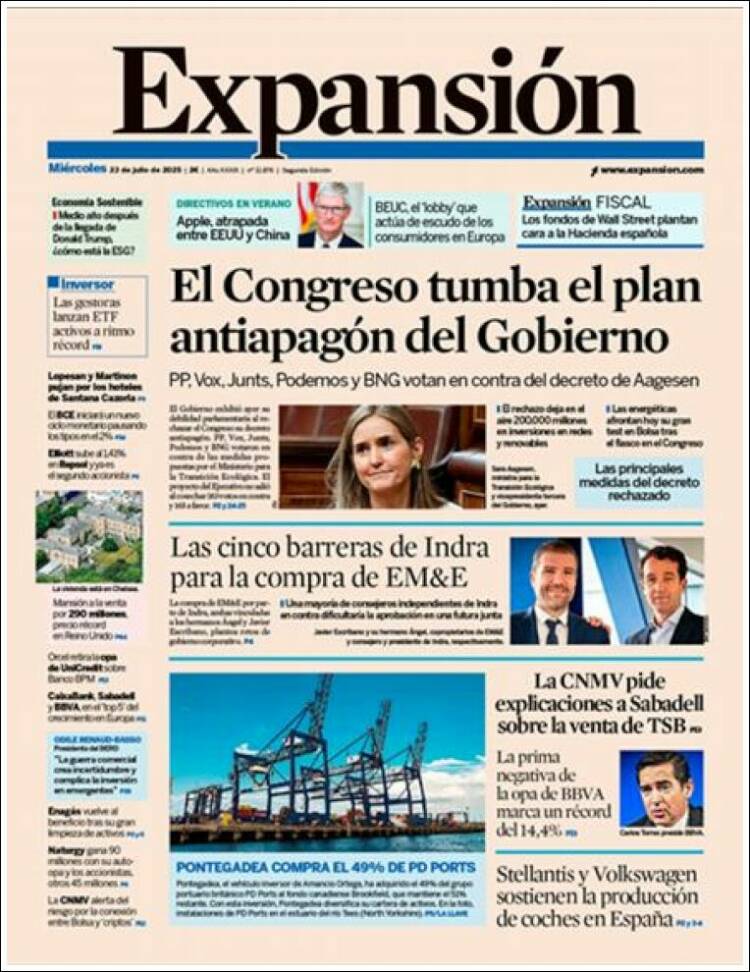 Portada de Expansión (España)