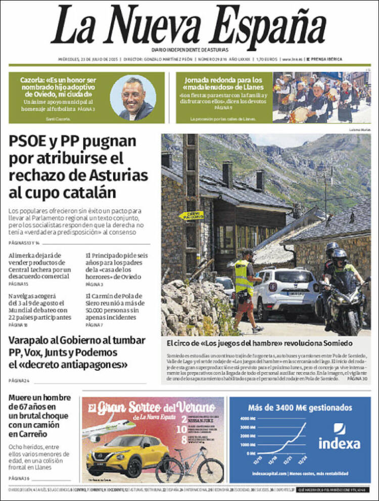 Portada de La Nueva España (Spain)