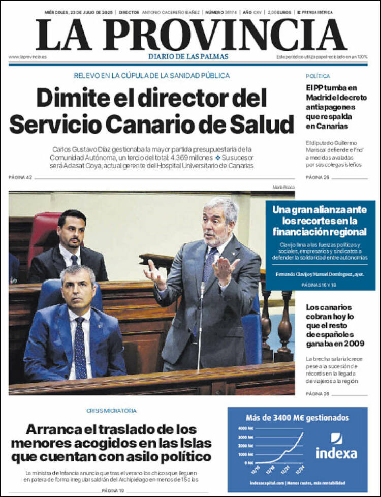 Portada de La Provincia (España)