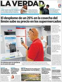 Portada de La Verdad de Murcia (España)