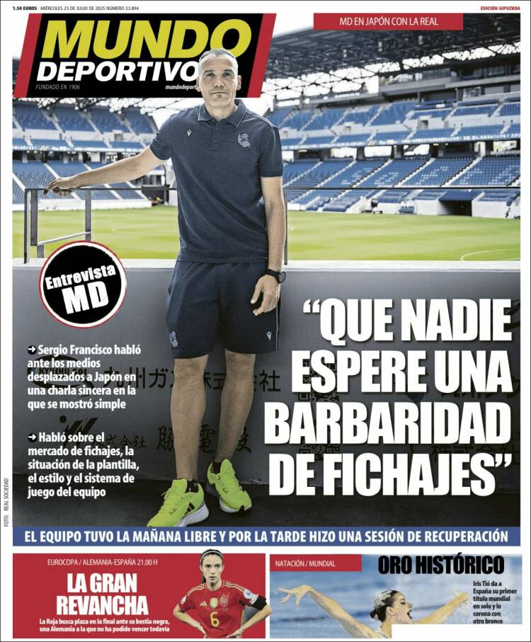 Portada de Mundo Deportivo Gipuzkoa (España)