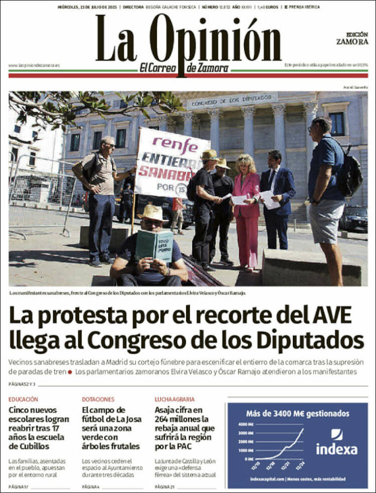 Portada de La Opinión - El Correo de Zamora (España)