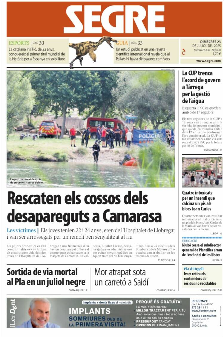 Portada de Segre (España)
