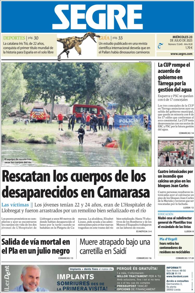 Portada de Segre  (Spain)